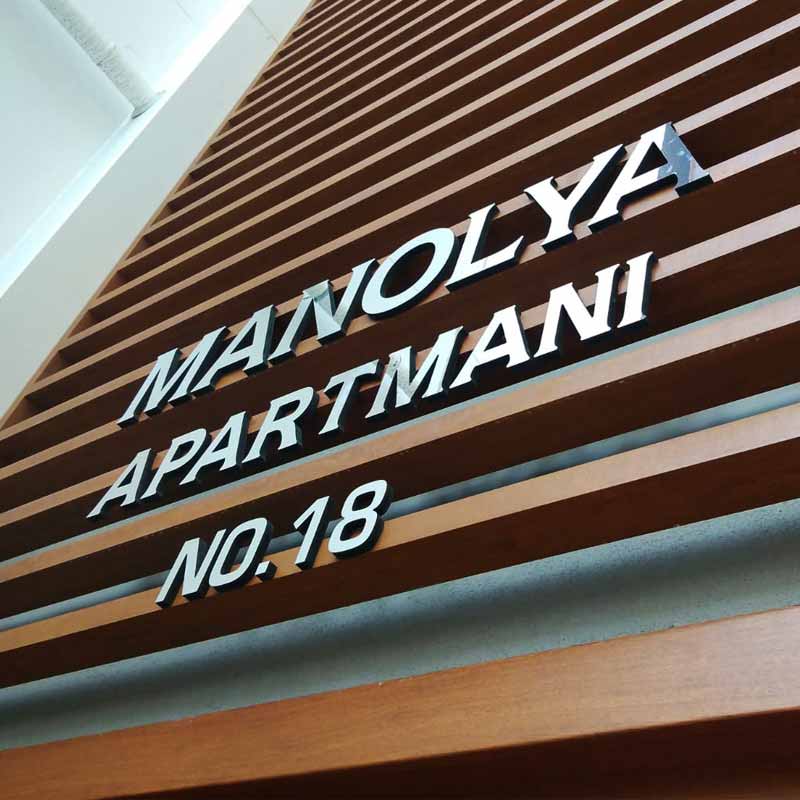 Manolya Apartmanı Kutu Harf Tabela | Antik Reklam Referans Çalışması - ANTİK REKLAM