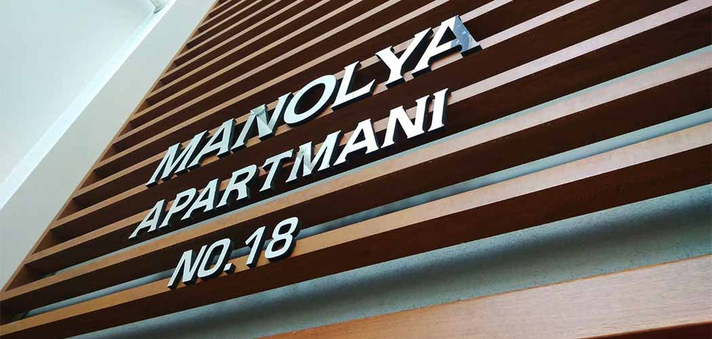 Manolya Apartmanı Kutu Harf Tabela | Antik Reklam Referans Çalışması - ANTİK REKLAM