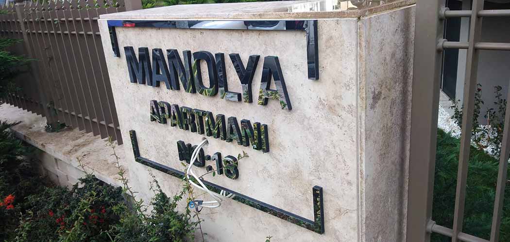 Manolya Apartmanı Kutu Harf Tabela | Antik Reklam Referans Çalışması - ANTİK REKLAM