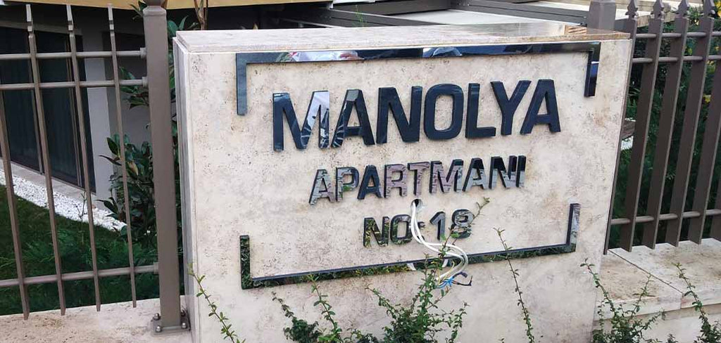 Manolya Apartmanı Kutu Harf Tabela | Antik Reklam Referans Çalışması - ANTİK REKLAM