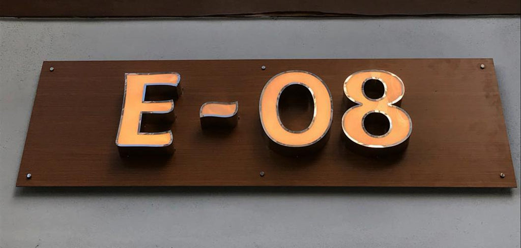 Apartman Girişi Kutu Harf Tabela | Antik Reklam Referans Çalışması - ANTİK REKLAM