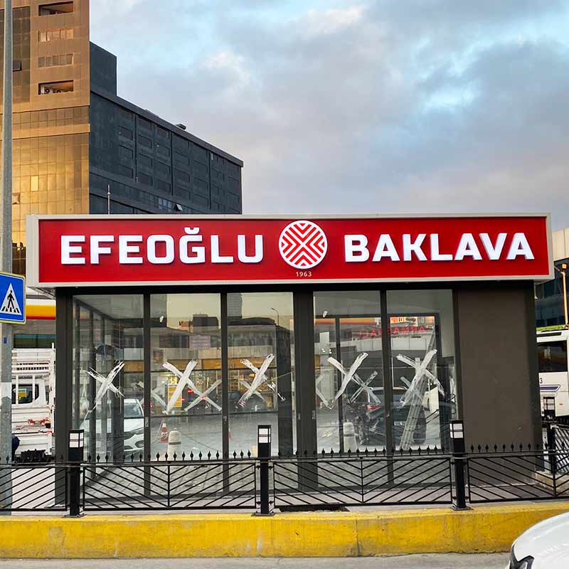 Efeoğlu Baklava Kutu Harf Tabela | Antik Reklam Referans Çalışması - ANTİK REKLAM