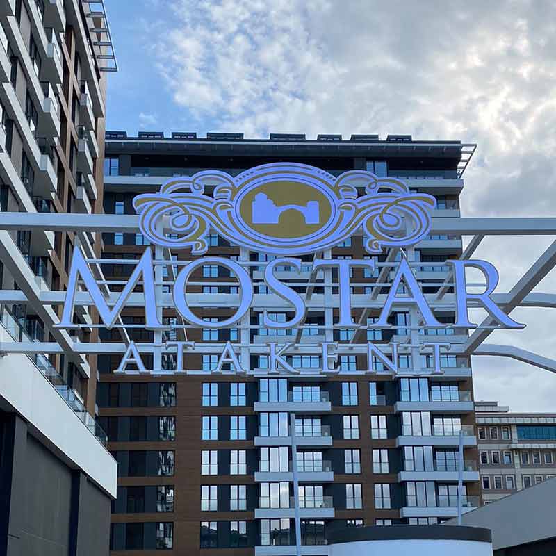 Mostar Atakent Kutu Harf Tabela | Antik Reklam Referans Çalışması - ANTİK REKLAM