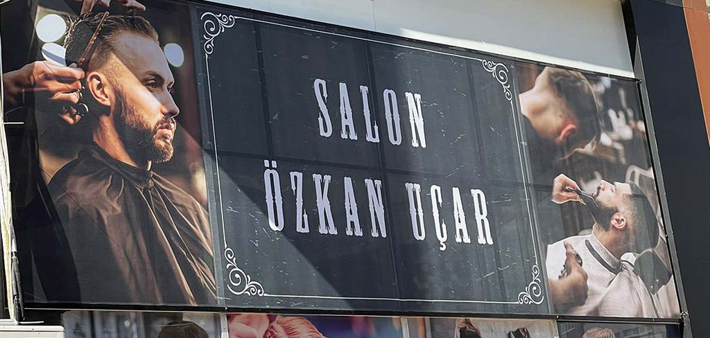 Salon Özkan Uçar Mesh Branda | Antik Reklam - ANTİK REKLAM