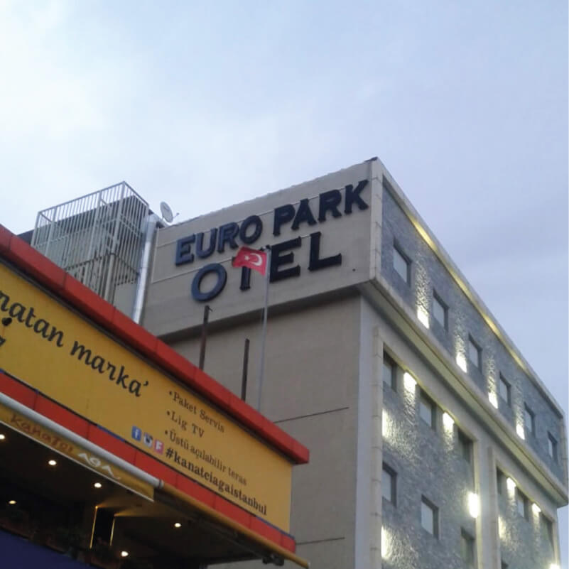 Euro Park Otel Kutu Harf Tabela | Antik Reklam Referans Çalışması - ANTİK REKLAM