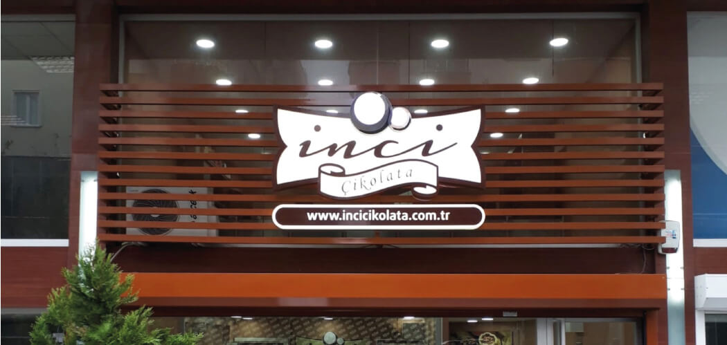 İnci Çikolata Kutu Harf Tabela | Antik Reklam Referans Çalışması - ANTİK REKLAM